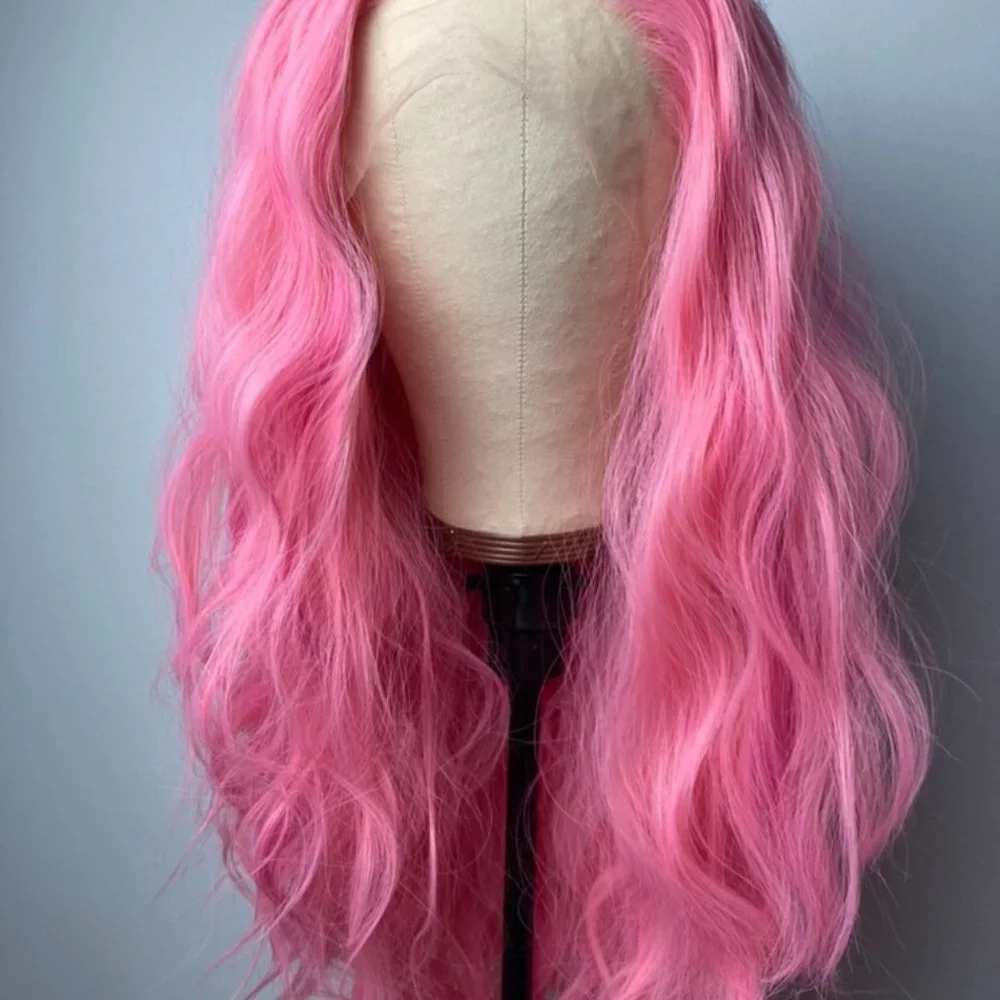 Pink Wig,Kinky Curly Lace Front Wig